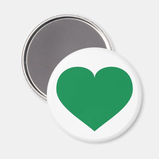 Grünes Herz Magnet (Vorderseite/Rückseite)