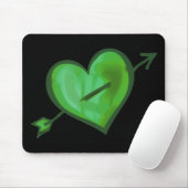 Grünes Herz mit Pfeil Mousepad (Mit Mouse)