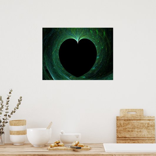 Grünes Herz Poster (Küche)