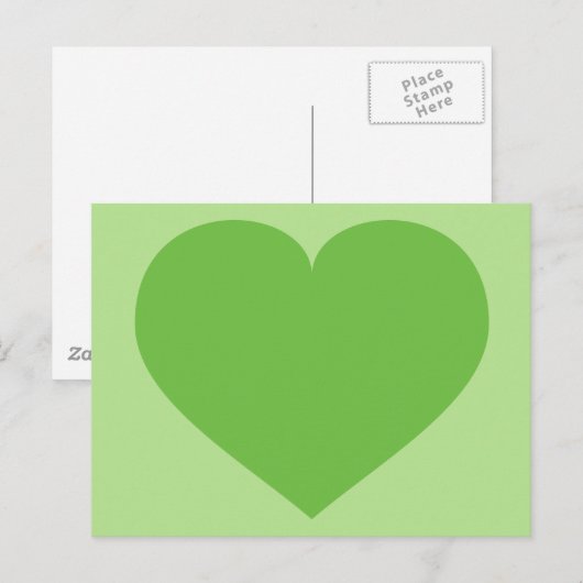 Grünes Herz Postkarte (Vorne/Hinten)