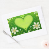 Grünes Herz Rechteckiger Aufkleber (Umschlag)