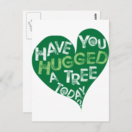 Grünes Herz (Umarmung eines Baumes) Postkarte (Vorne/Hinten)