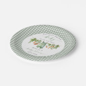 Grünes, hiesiges Babyduschenpapier Pappteller (Schrägansicht)