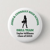 Grünes High School Drill Team Tänzer personalisier Button (Vorderseite)