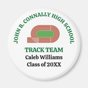 Grünes High School Track Team Custom Runner Magnet