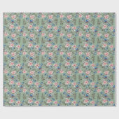 Grünes Hintergrund Blumenmuster. Geschenkpapier (Flach)