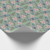 Grünes Hintergrund Blumenmuster. Geschenkpapier (Ecke)