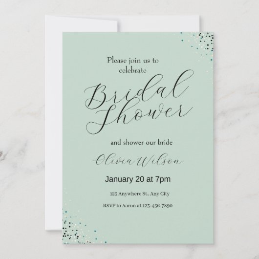 Grünes Hintergrund Schwarzes Minimalistisches Brau Einladung (Vorderseite)