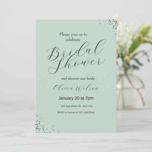 Grünes Hintergrund Schwarzes Minimalistisches Brau Einladung (Stehend Vorderseite)