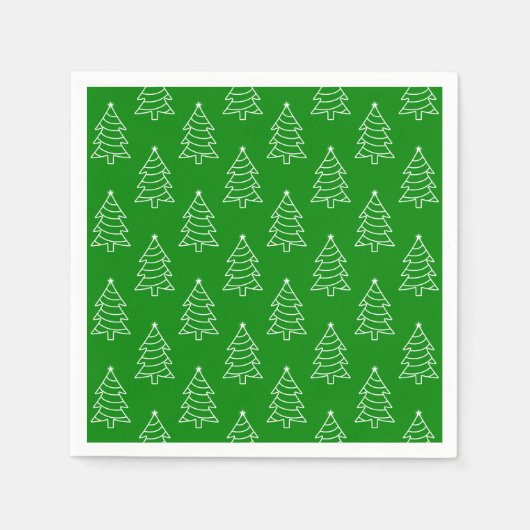 Grünes Hintergrundpapier zum Weihnachtsbaum Napkin Serviette (Vorderseite)