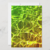 Grünes Hochzeits-Neonwasser-abstraktes Einladung (Rückseite)