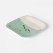 Grünes Hochzeitsbuch für Minimalistische Münze Nap Pappteller (Gewinkelt)