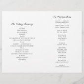 Grünes Hochzeitsprogramm gefaltet. Botanisch wasse (Rückseite)