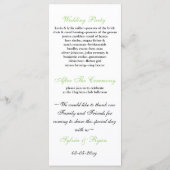 grünes Hochzeitsprogramm Programm (Rückseite)