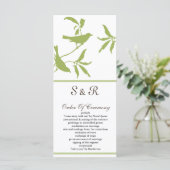 grünes Hochzeitsprogramm Programm (Stehend Vorderseite)