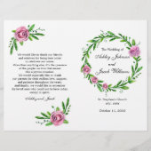 Grünes Hochzeitsprogramm. Sommerfeier (Vorderseite)