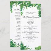 Grünes Hochzeitsprogramm. Sommergartenzeremonie Ka Programm (Vorne/Hinten)