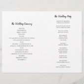 Grünes Hochzeitsprogramm. Sommerliche Kirchenzerem (Rückseite)