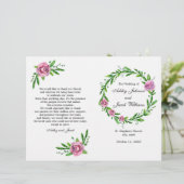 Grünes Hochzeitsprogramm. Sommerliche Kirchenzerem (Stehend Vorderseite)