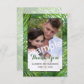 Grünes Hochzeitssalon Foto Kleines Flat Danke Kart (Vorne/Hinten)