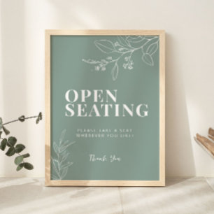 Grünes Hochzeitssymbol für offene Sitzplätze Poster