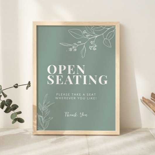 Grünes Hochzeitssymbol für offene Sitzplätze Poster