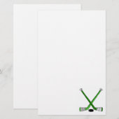 Grünes Hockey Briefpapier (Vorne/Hinten)