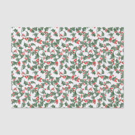 Grünes Holy mit Red Berries Tissue Paper Seidenpapier