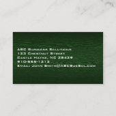 Grünes Holz Moderne Standard-Visitenkarten Visitenkarte (Rückseite)