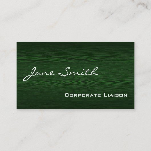 Grünes Holz Moderne Standard-Visitenkarten Visitenkarte (Vorderseite)