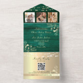 Grünes Holz Rustikale String Lights Hochzeitsstift All In One Einladung (Innen Boden)