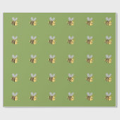 Grünes Hummel-Bienen-Verpackungs-Papier Geschenkpapier (Flach)