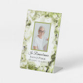 Grünes Hydrangea-Beerdigungsdenkmal Sockelschild (Vorderseite)