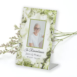 Grünes Hydrangea-Beerdigungsdenkmal Sockelschild