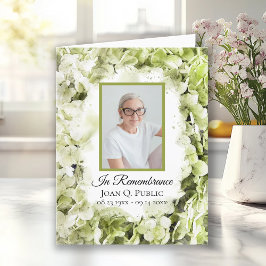 Grünes Hydrangea-Blume Wasserfarben Beerdigung Bei Dankeskarte