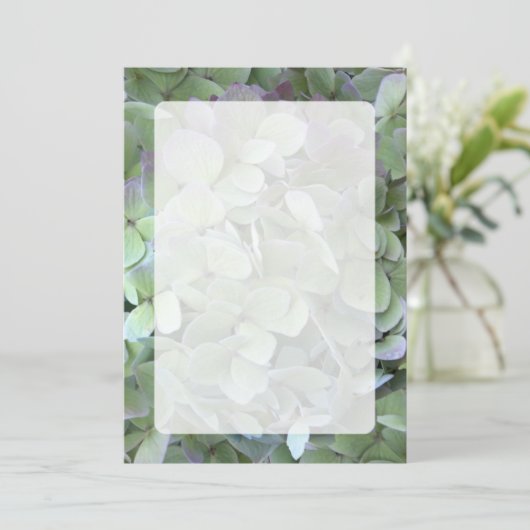 Grünes Hydrangea Wedding Fan Programmpapier Programm (Stehend Vorderseite)