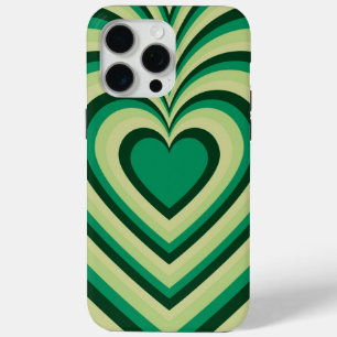 Grünes Hypnotisches Herz Liebes Muster Case-Mate iPhone Hülle