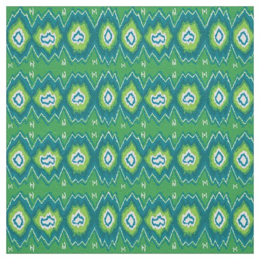 Grünes Ikat Leinen-Gewebe Stoff (Muster)