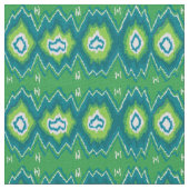 Grünes Ikat Leinen-Gewebe Stoff (Nahaufnahme)