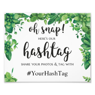 Grünes Instagram-Hashtag-Schild Sommerhochzeitspos Fotodruck