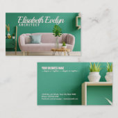 Grünes Interieur im modernen Wohnzimmer Visitenkarte (Vorne/Hinten)