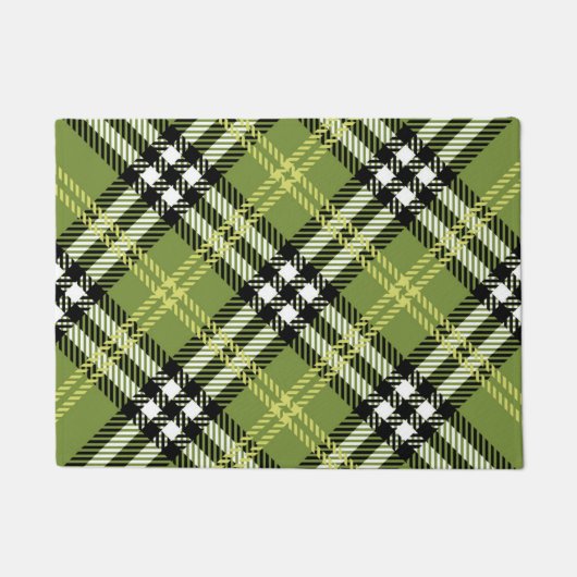 Grünes irisches kariertes Muster Fußmatte (Vorderseite)