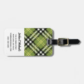 Grünes irisches kariertes Muster Gepäckanhänger (Vorderseite horizontal)