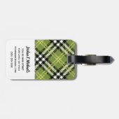 Grünes irisches kariertes Muster Gepäckanhänger (Rückseite horizontal)