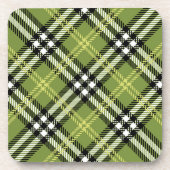 Grünes irisches kariertes Muster Getränkeuntersetzer (Vorderseite)