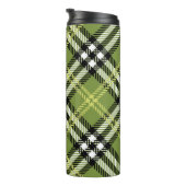 Grünes irisches kariertes Muster Thermosbecher (Nach rechts gedreht)
