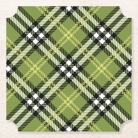 Grünes irisches kariertes Muster Untersetzer (Vorderseite)