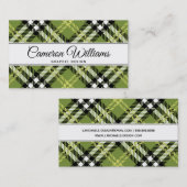 Grünes irisches kariertes Muster Visitenkarte (Vorne/Hinten)