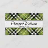 Grünes irisches kariertes Muster Visitenkarte (Vorderseite)