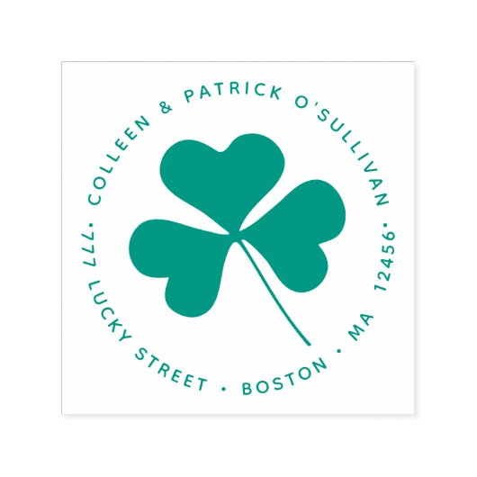 Grünes irisches Kleeblatt Blumenklee Permastempel (Design)